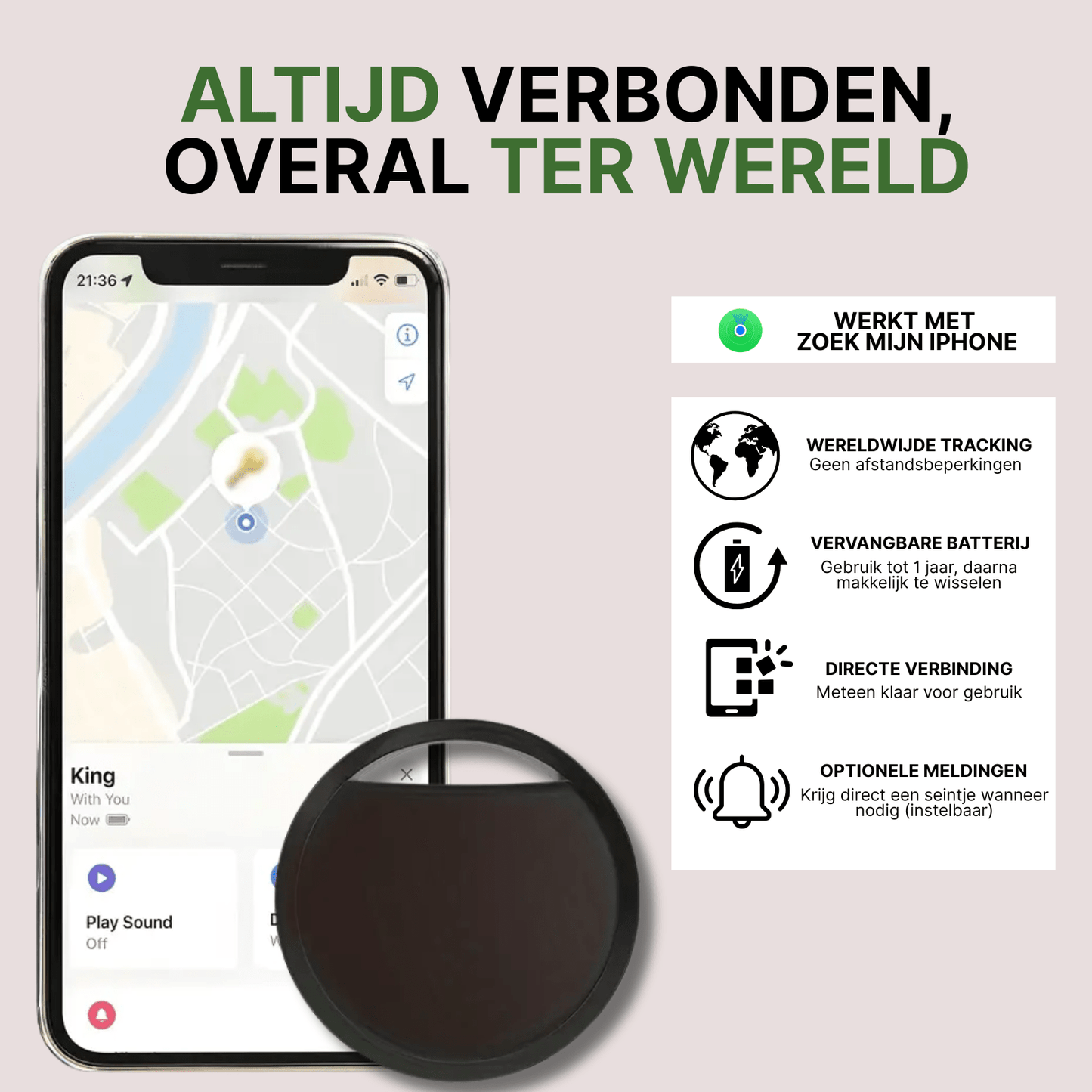 TrackGuard™ Slimme GPS-tracker – Werkt met Apple