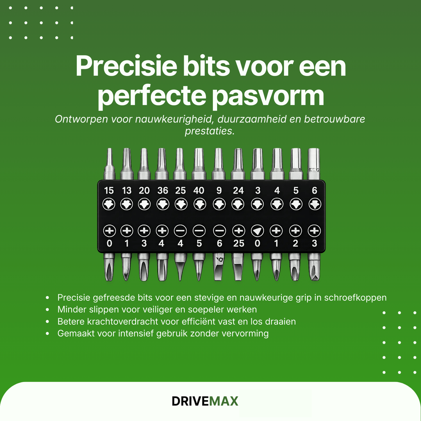 Schroevendraaierset in koffer met bits en flexibele verlenger