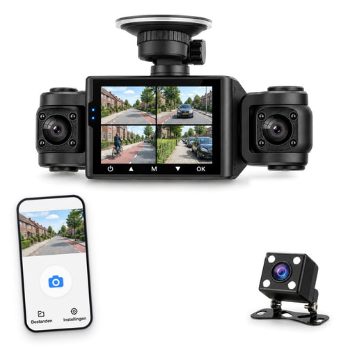 VisionEdge™ 360° Full HD Dashcam met Wifi, Nachtzicht & App-koppeling