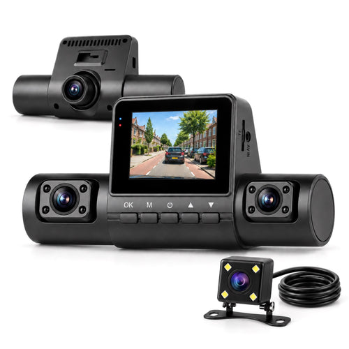 360Guard Pro Auto Dashcam | 1080P HD met Voor, Achter en Interieurcamera