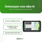 Auto navigatie met groot en duidelijk touchscreen op dashboardhouder, toont routekaart met navigatie-instructies en aankomsttijd voor dagelijks gebruik.