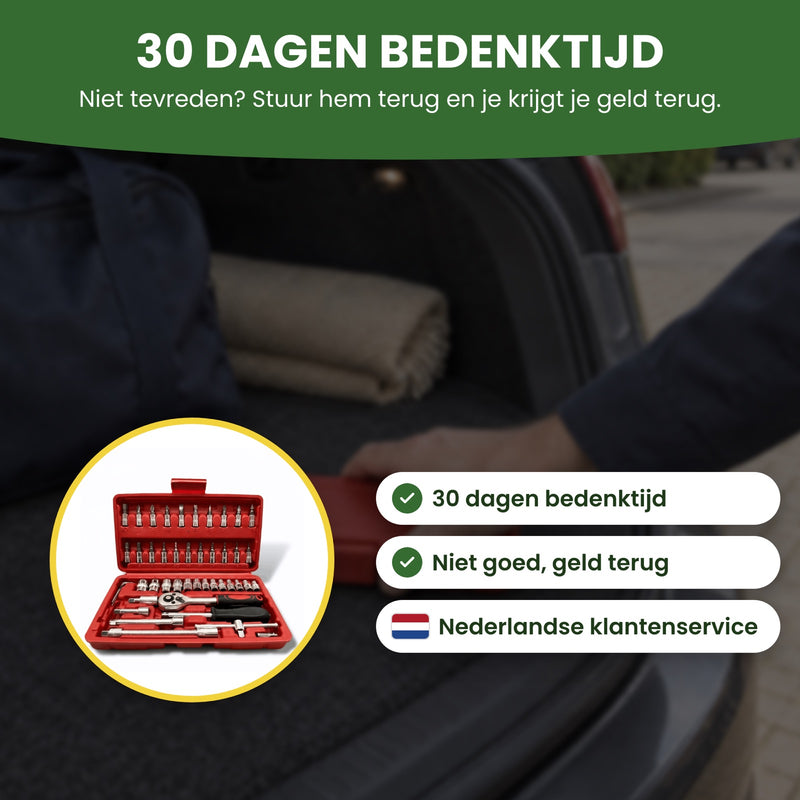 BitPro ratelset in open rode koffer, met 30 dagen bedenktijd, niet goed geld terug en Nederlandse klantenservice