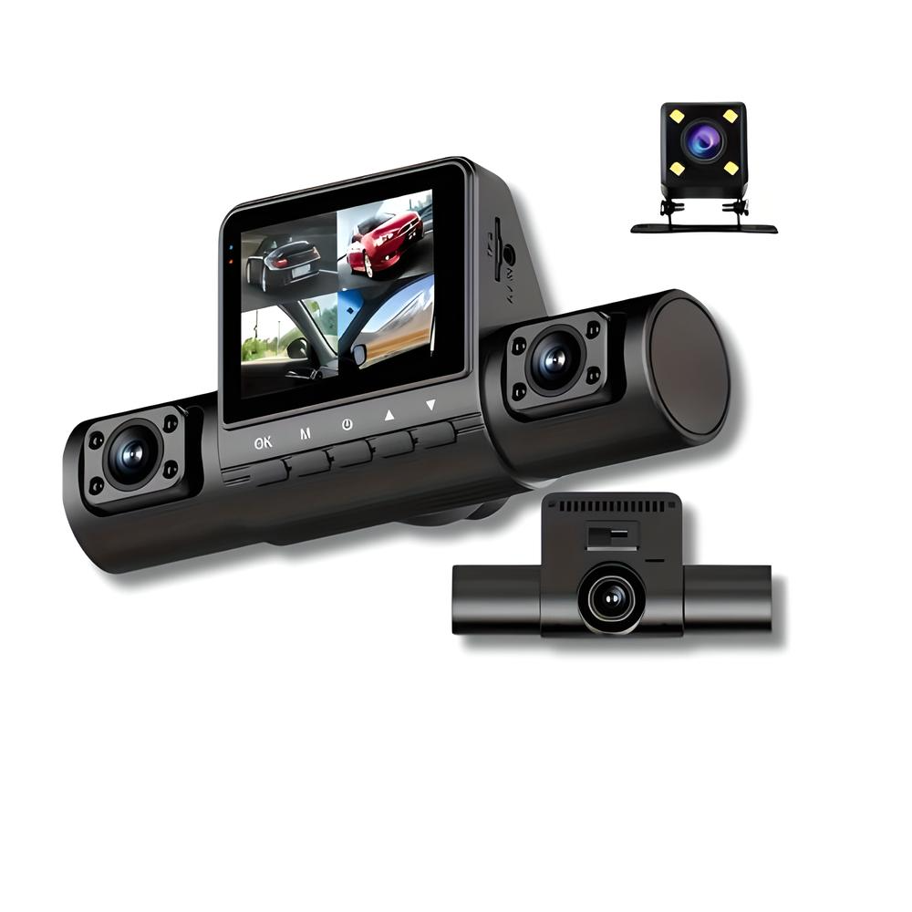 360Guard Pro Auto Dashcam | 1080P HD met Voor, Achter en Interieurcamera