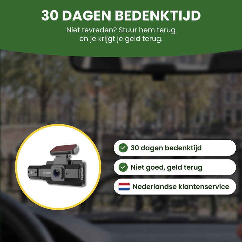 DriveVision Pro dashcam: 30 dagen bedenktijd, niet goed geld terug en Nederlandse klantenservice