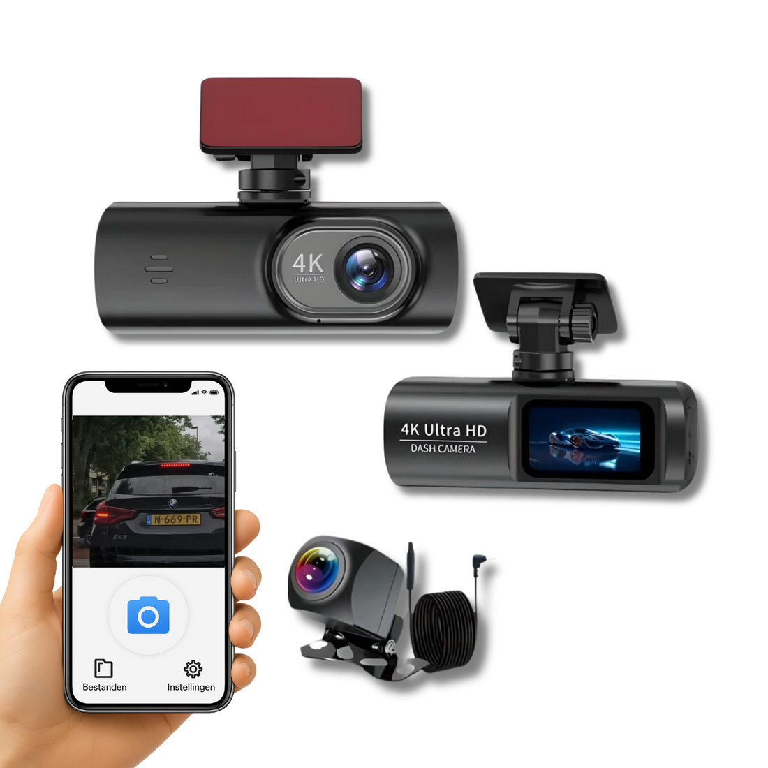 GuardianView Pro Dashcam Auto | 4K Ultra HD met Wi-Fi & Smartphone App