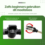 Hogedrukreiniger met verstelbare schuimlans en draaibare sproeikop voor eenvoudig reinigen met gecontroleerde waterdruk.