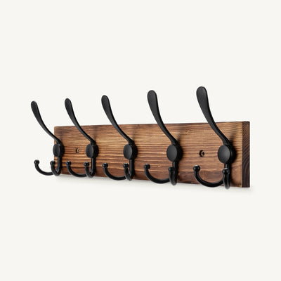 Kapova – Kapstok Wand met 5 Haken en Houten Plank