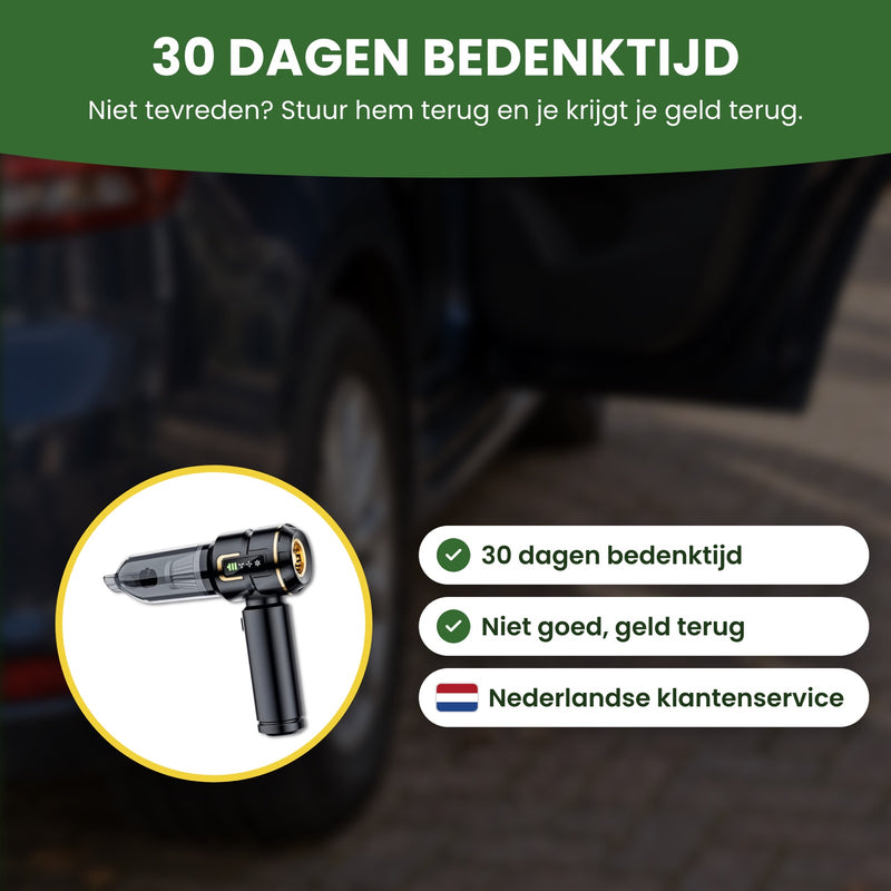 Kruimeldief in een cirkel, met 30 dagen bedenktijd, niet goed geld terug en Nederlandse klantenservice