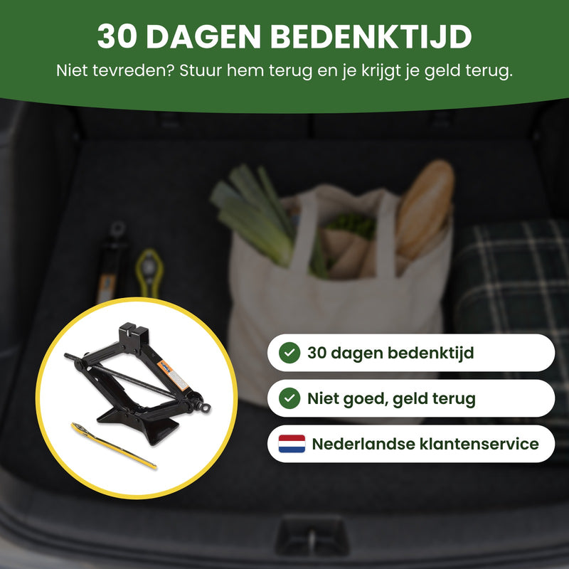 LiftMax autokrik met ratelsleutel: 30 dagen bedenktijd, niet goed geld terug en Nederlandse klantenservice
