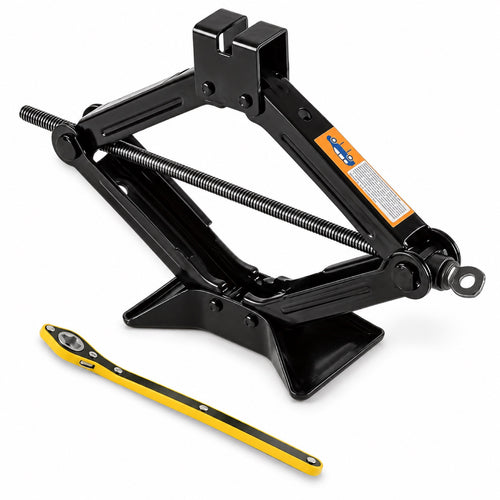 LiftMax – Auto krik compact schaarmodel met ratelsleutel en stalen basis