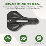Zwart West Biking fietszadel met ademend ontwerp en gelzones, geschikt voor intensief gebruik.