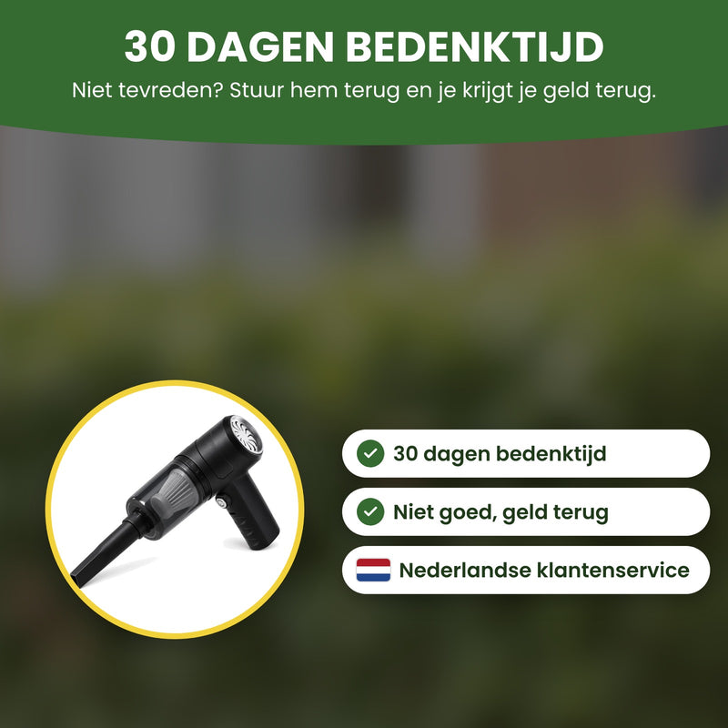 Quintix handstofzuiger met Nederlandse klantenservice en niet goed, geld terug: 30 dagen bedenktijd