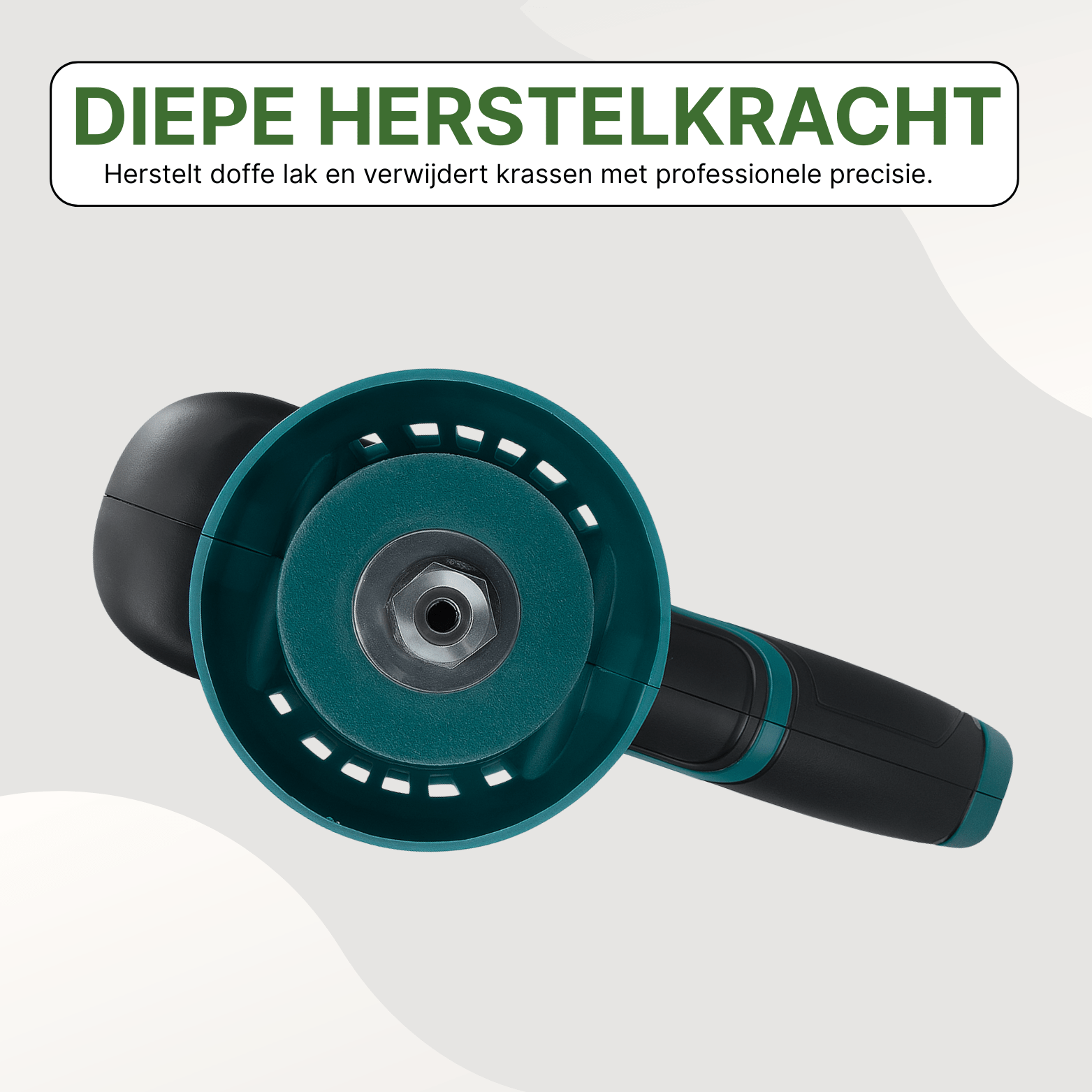 Close-up van de ShinePro polijstmachine zonder pad met zicht op de schijfhouder en bevestigingsmechanisme.