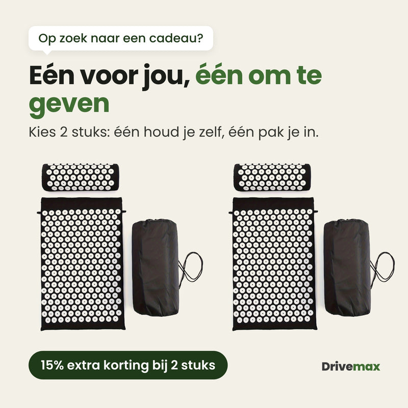 Twee Spikly-spijkermatsets naast elkaar: één voor jou, één om te geven, met 15% extra korting bij 2 stuks