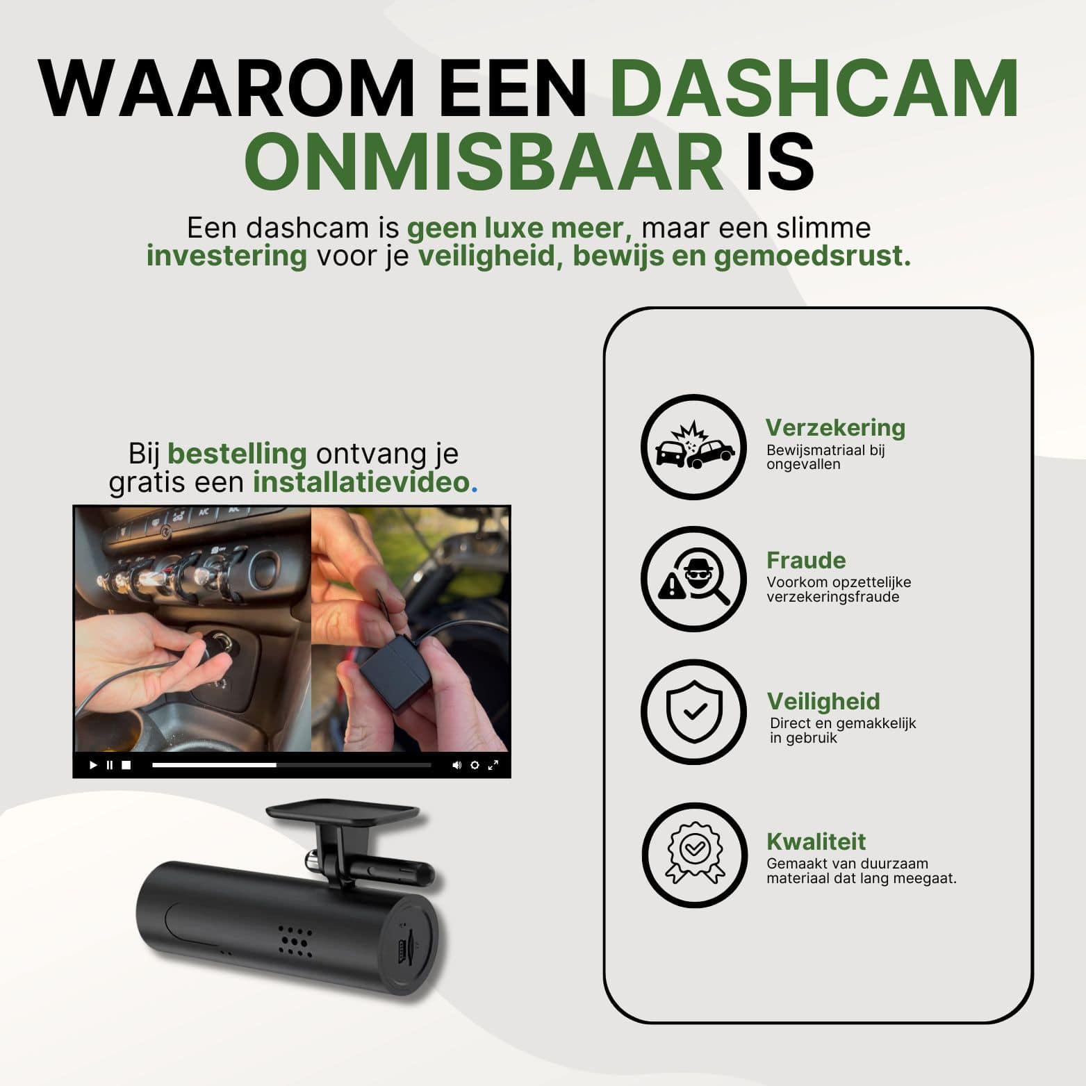 iZEEKER 2.5K Dash Cam voor en achter met SD-kaart, 1440P autocamera iZEEKER 2.5K Dash Cam voor en achter met SD-kaart, 1440P autocamera
