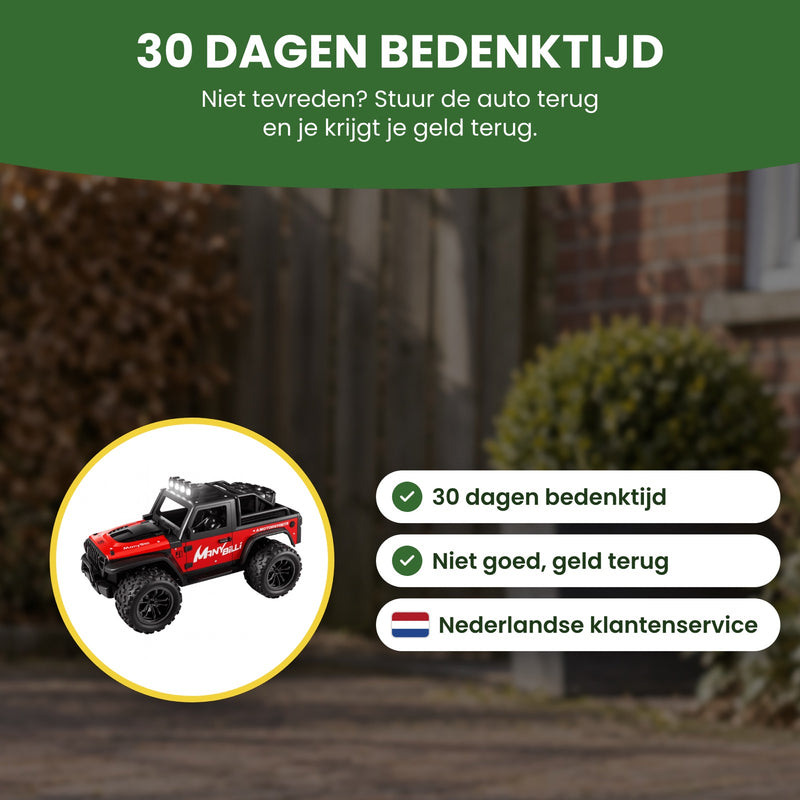 Rode VorteX bestuurbare auto met 30 dagen bedenktijd, niet goed geld terug en Nederlandse klantenservice